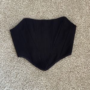 Black Strapless Cropped Corset Top. US 6. Fits Like a 4.
